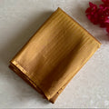 Classy Honey Gold Handwoven Pure Raw silk With Contrast Dusty Pink Blouse