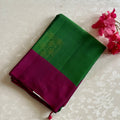 Emerald Green Magenta Woven Zari Silk Saree Traditional Festive Wear