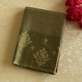 Sage Green Silk Saree Antique Gold Brocade Magenta Pallu Design