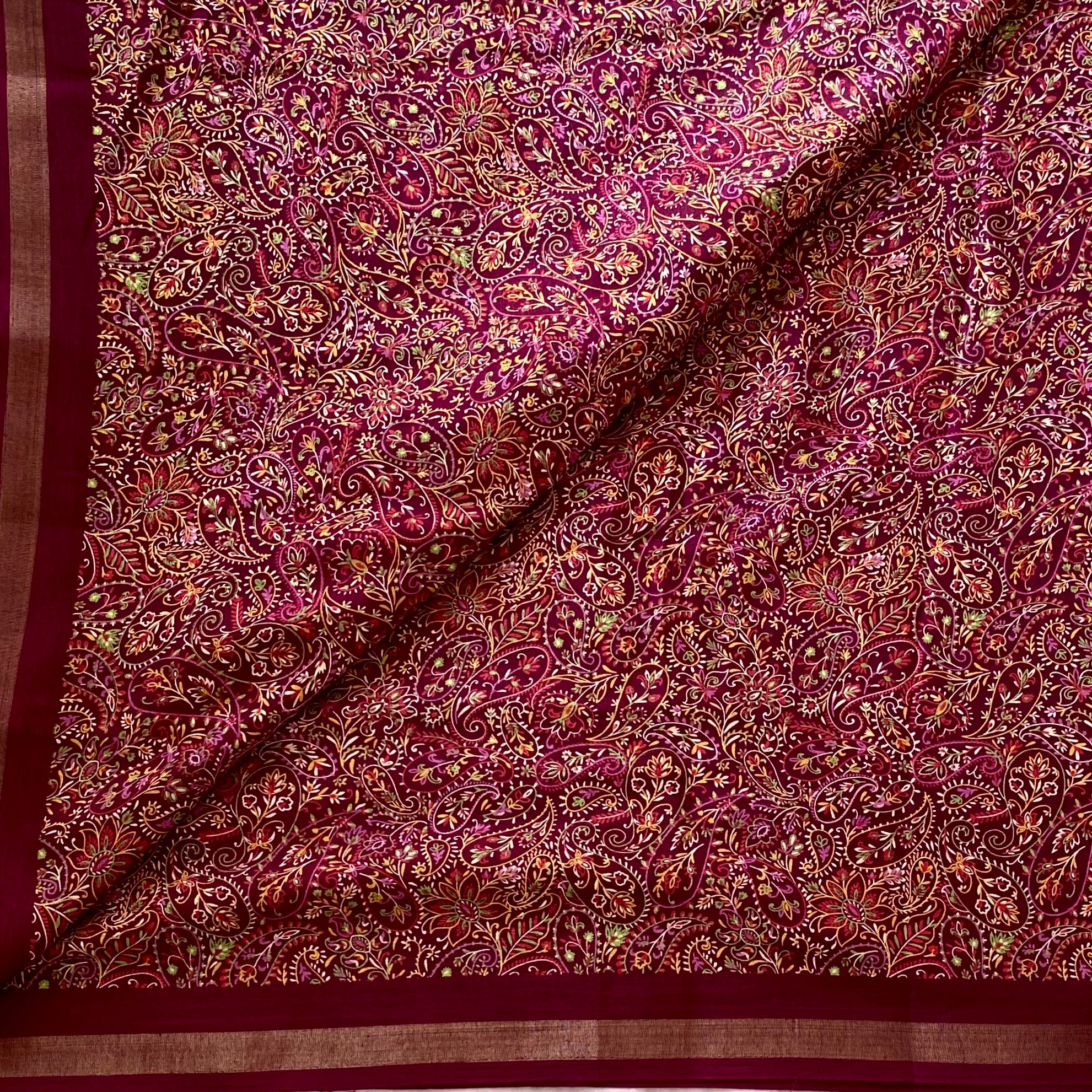 Wine beauty With Printed Soft Paisley Cotton Elegance