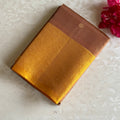 Copper Brown & Golden Yellow Designer Pure Silk Elegance