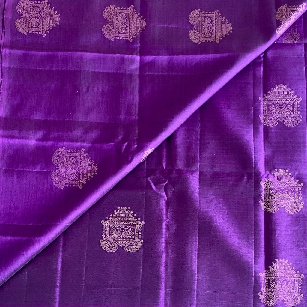 Royal Purple Designer Pure Silk Saree With Antique Gold Zari