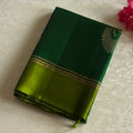 Emerald Lime Silk Saree Woven Zari Paisley Motif Traditional Festive