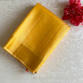 Lightest Yellow Gold Designer Pure Silk Saree With Rani Pink Pallu Gold Border