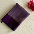 Metallic  Lavender Designer Pure Silk With Cadbury Purple And Gold Zari
