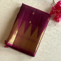 Deep Magenta Silk Saree Metallic Gold Woven Temple Border Traditional