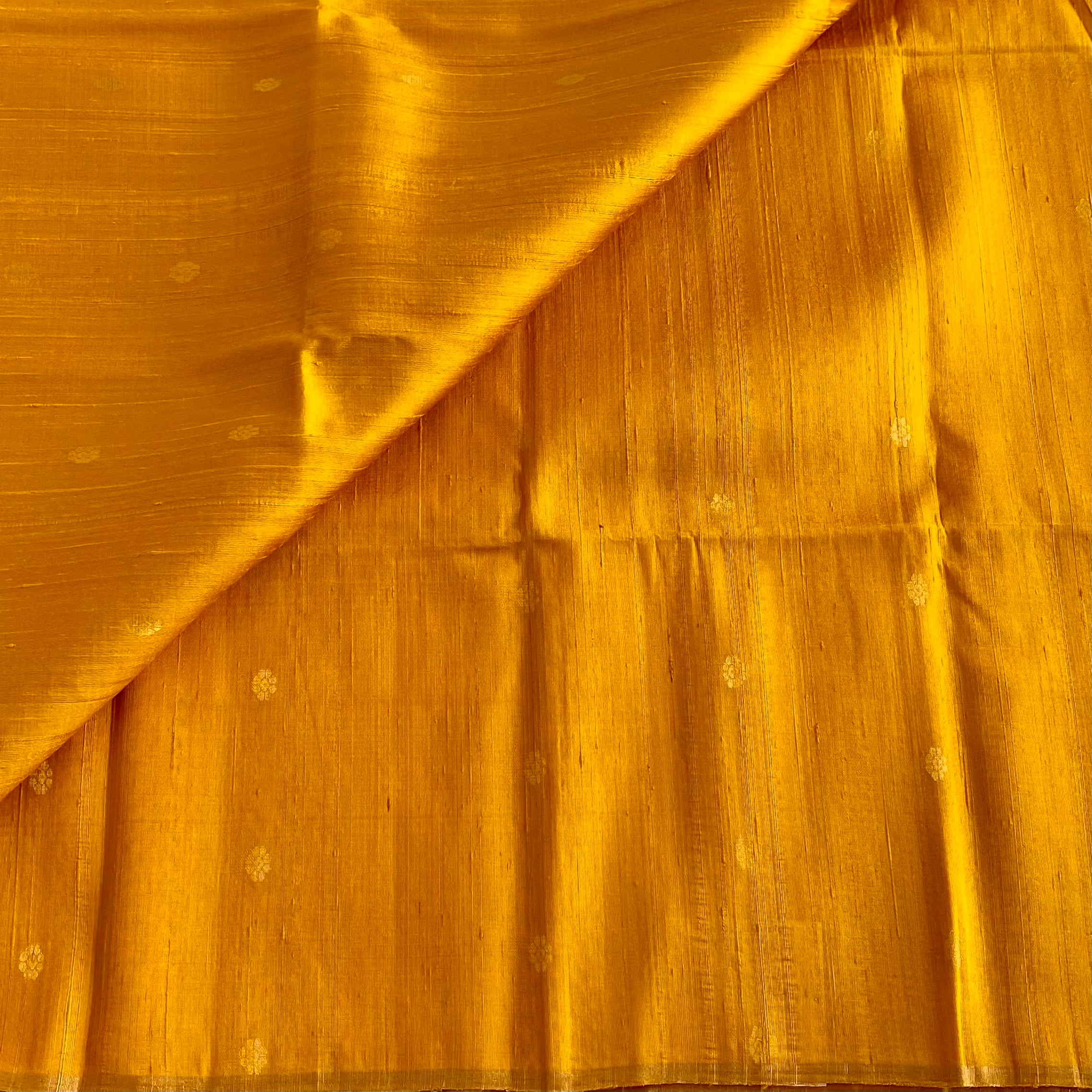 Mustard Yellow Designer Pure Raw Silk Saree With Royal Purple Pallu