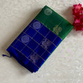Spanish Green Designer Pure Silk Saree With Lapis Blue Pallu