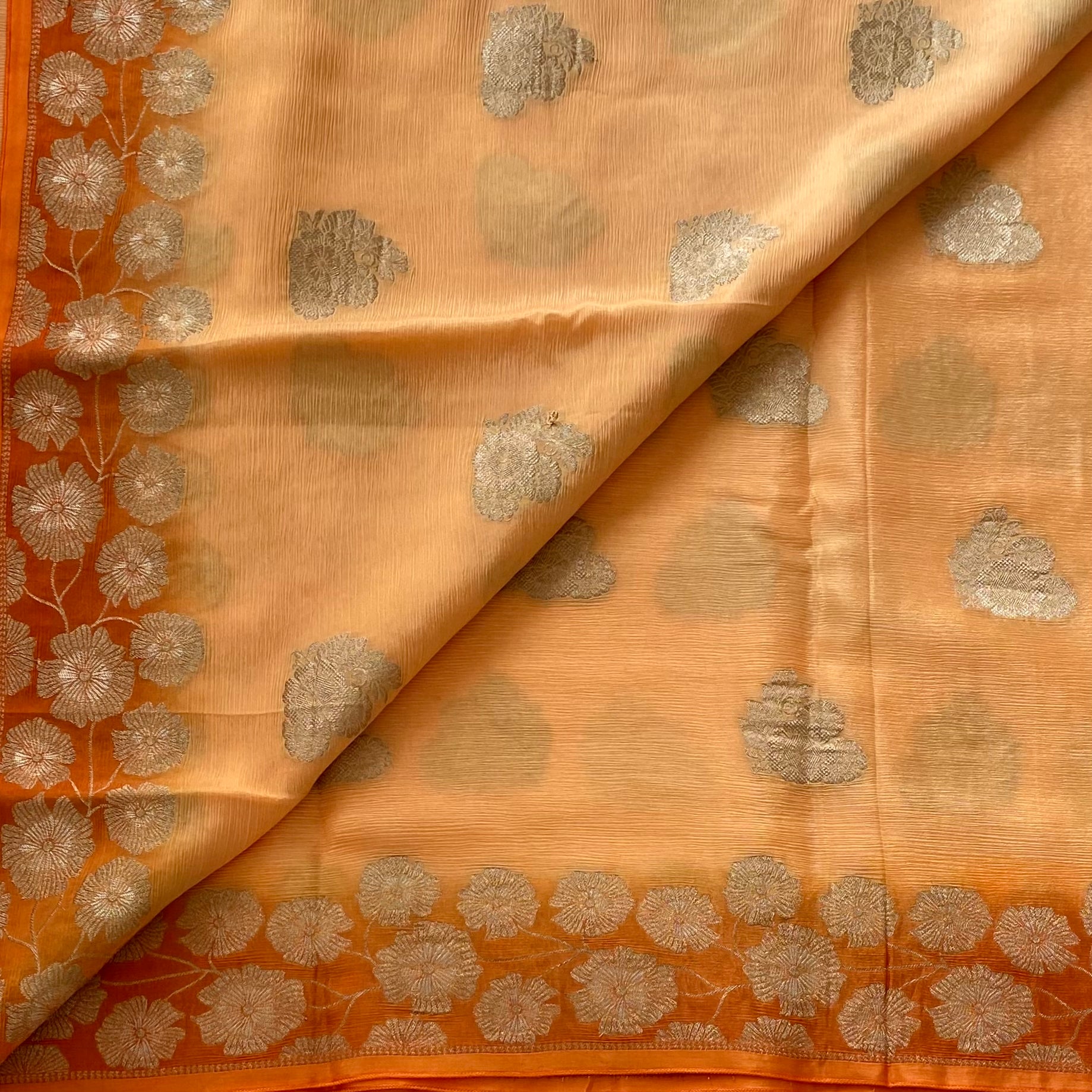 Most lightweight Shades of Summer Sorbet & Sunset Orange Soft Georgette Beauty