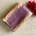 Blush Beige Multishade Soft crepe Silk Saree With Rose Pink Pallu