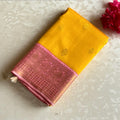 Golden Yellow With Stunner Metallic Rose Pink Pure Zari Kanjeevaram