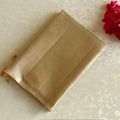 Champagne Beige Designer Pure Silk  With Mustard Yellow Pallu