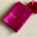 Pomegranate Pink Designer Pure Silk Saree With Sea Green Pallu
