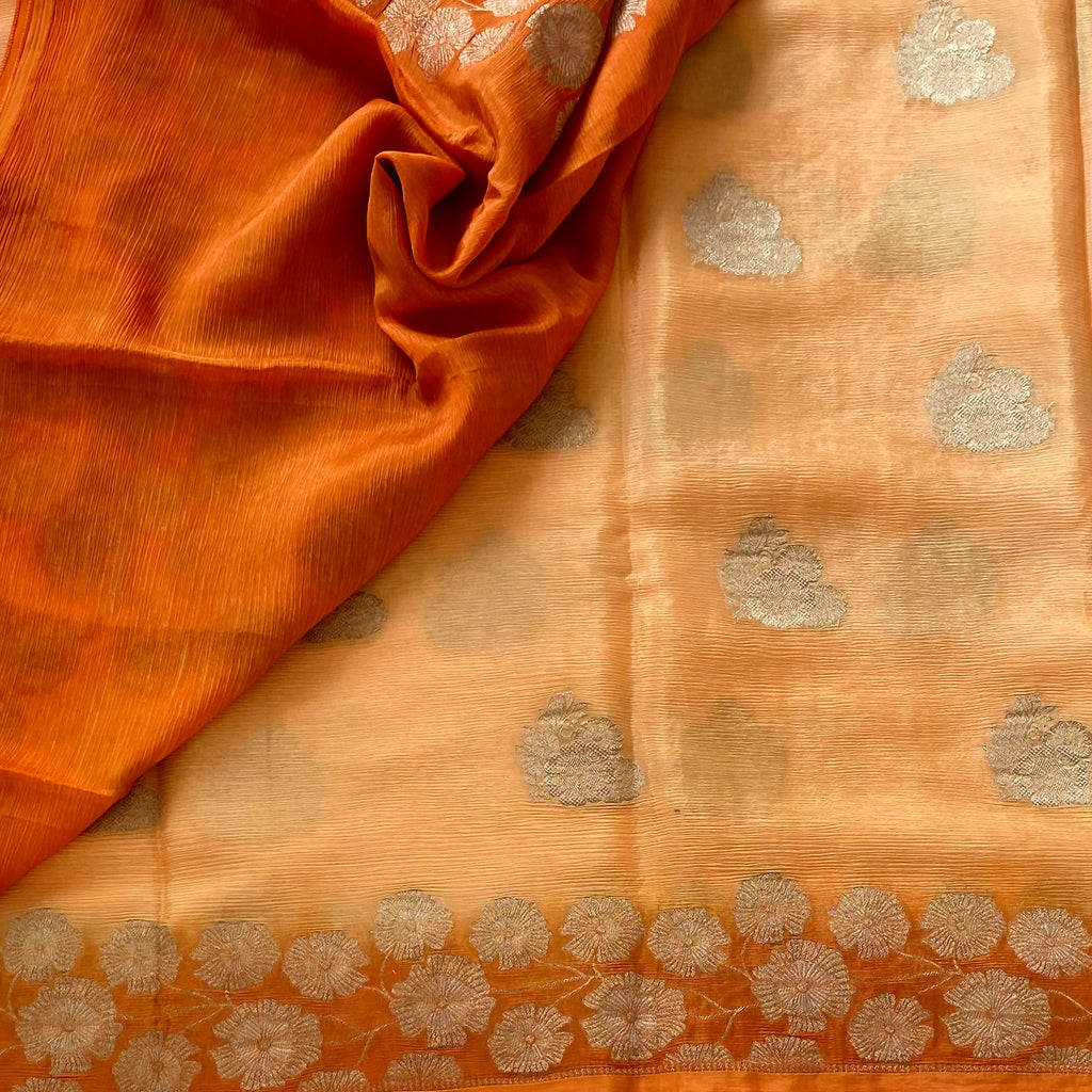 Most lightweight Shades of Summer Sorbet & Sunset Orange Soft Georgette Beauty