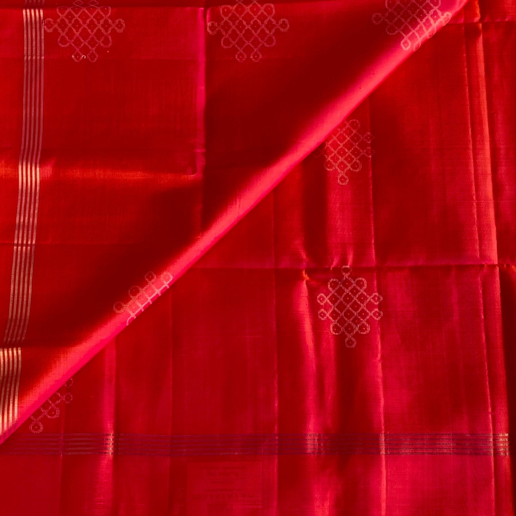 Rani Pink Designer Pure Silk Saree With Vermilion Red Pallu