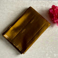 Mustard Gold Designer Pure Silk Saree With Plum Purple Pallu