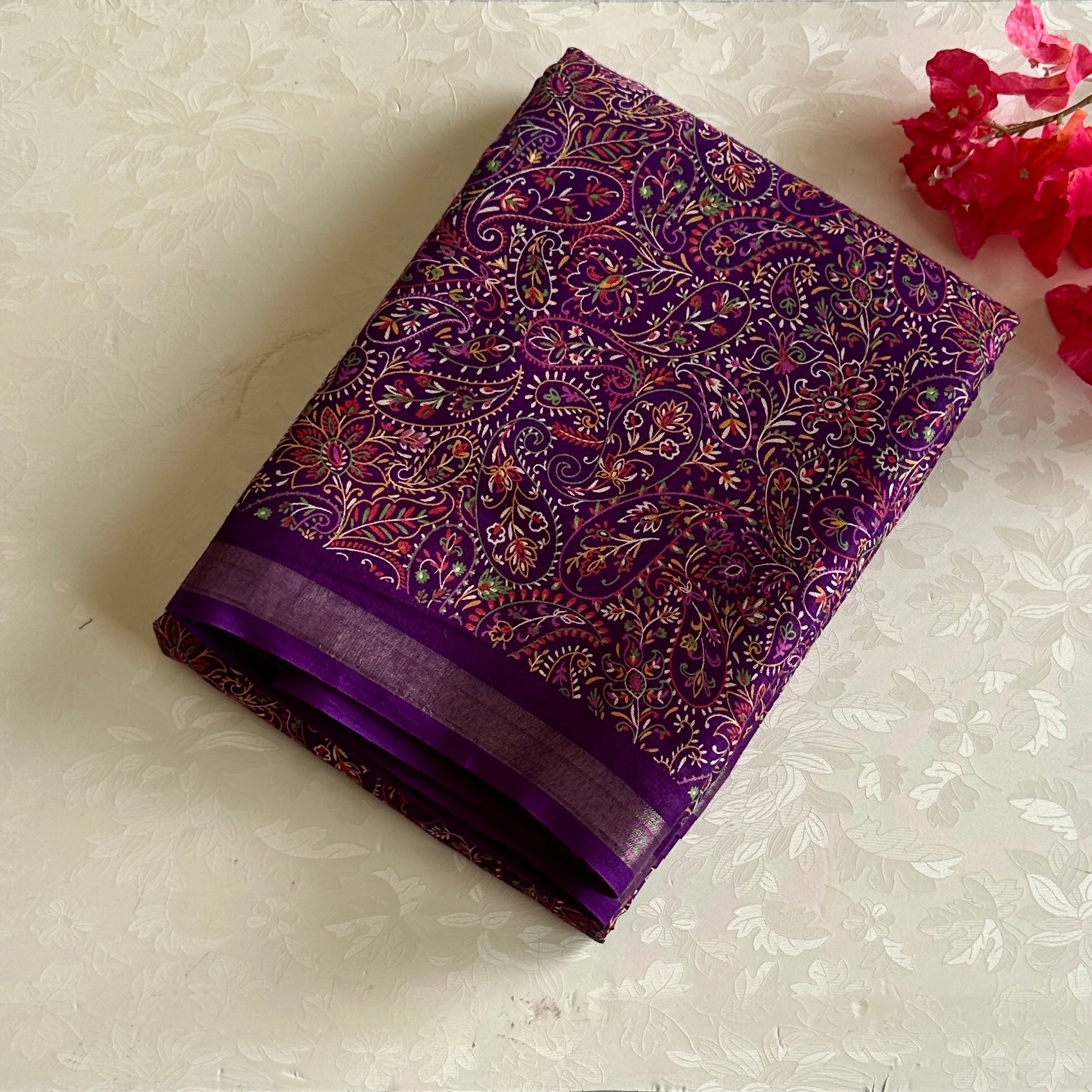 Wine Purple Paisley Printed Soft Cotton - Everyday Elegance