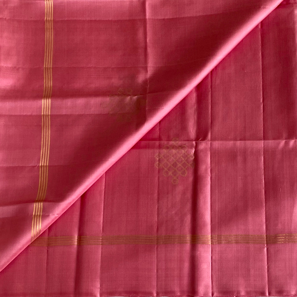 Rani Pink And Gold Designer Pure Silk Saree With Tassel Pallu