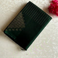 Deep Emerald Green Designer Pure Silk Saree With Antique Gold Pallu