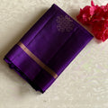 Royal Purple Designer Pure Silk Saree With Metallic Gold Buttas
