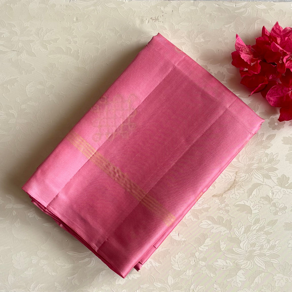 Rani Pink And Gold Designer Pure Silk Saree With Tassel Pallu