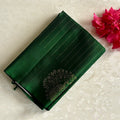 Emerald Green Designer Pure Silk Saree With Antique Gold Zari Pallu