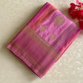 Lotus with Mauve Pink Soft Crepe Silk with Gandaberunda Buttas