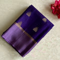 Royal Indigo Purple Designer Pure Silk With Zari Gold Pallu
