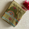 Designer Tissue Silk with Meenakari Weave In Shades of Pastel Green