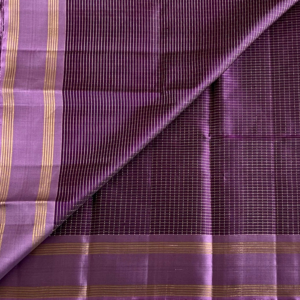 Plum Purple Designer Pure Silk Saree With Light Mauve Pallu