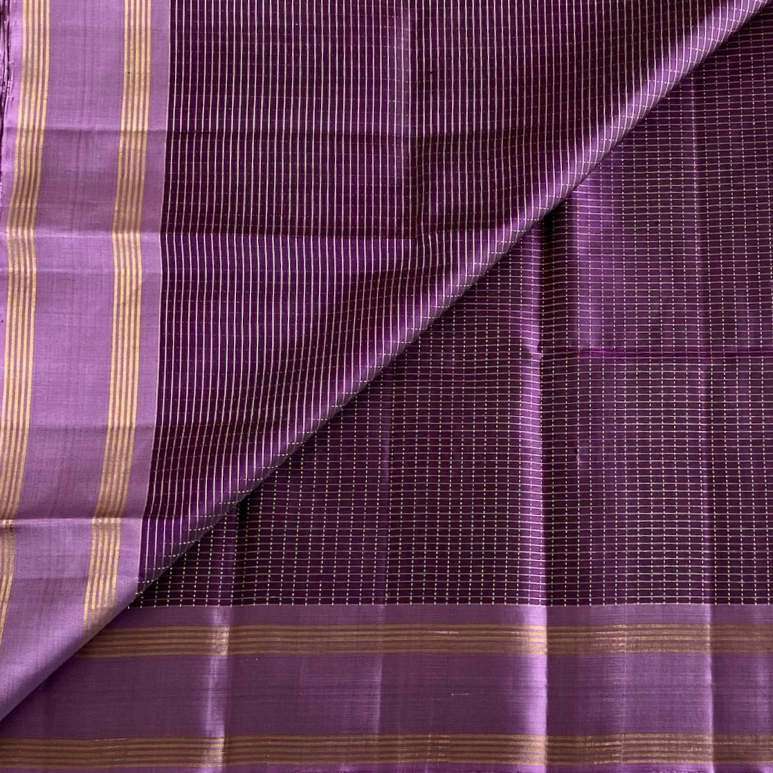 Plum Purple Designer Pure Silk Saree With Light Mauve Pallu