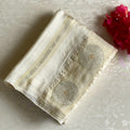 Ivory Cream Soft Crepe Designer Silk Saree With Red Blouse