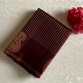 Espresso Chocolate Designer Pure Silk Saree With Antique Gold Brocade Pallu