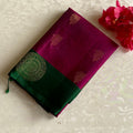 Jewel Magenta Designer Pure Silk Saree With Emerald Green Border Gold Jaal