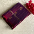 Deep Magenta Designer Pure Silk Saree With Sage Green Pallu