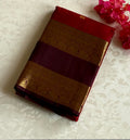 Plum Purple Magenta Silk Saree Gold Zari Brocade Wide Border