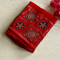 Vermilion Red Zari Paisley soft cotton printed beauty - everyday elegance