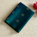 Teal Blue Designer Pure Silk Saree With Antique Gold Jacquard