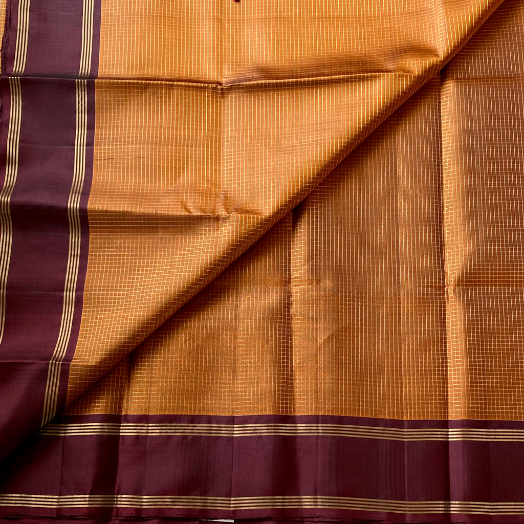 Burnt Orange Deep Burgundy Zari Woven Saree Traditional Festive Elegant