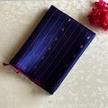 Deep Royal Blue Blue Designer Pure Silk Saree With Hot Pink Pallu