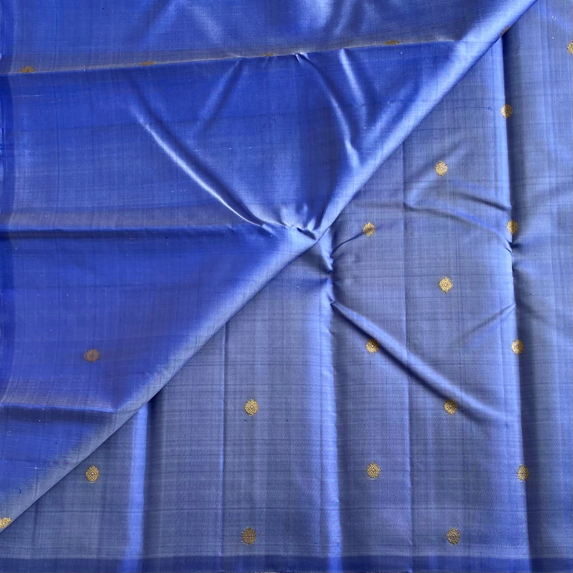 Periwinkle Blue Kanjeevaram Pure Zari Silk Saree With Rich Zari Pallu
