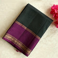 Plum Purple Silk Saree Gold Zari Broad Border Traditional Wear