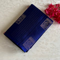 Royal Blue Designer Pure Silk Saree With Antique Zari Checks