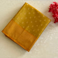 Mustard Gold Banarasi Style Saree With Zari Border Tassel Pallu
