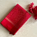 Rani Pink Designer Pure Silk Saree With Antique Gold Zari Pallu