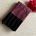 Dusty Mauve Soft Mixed Silk Saree With Black Pallu