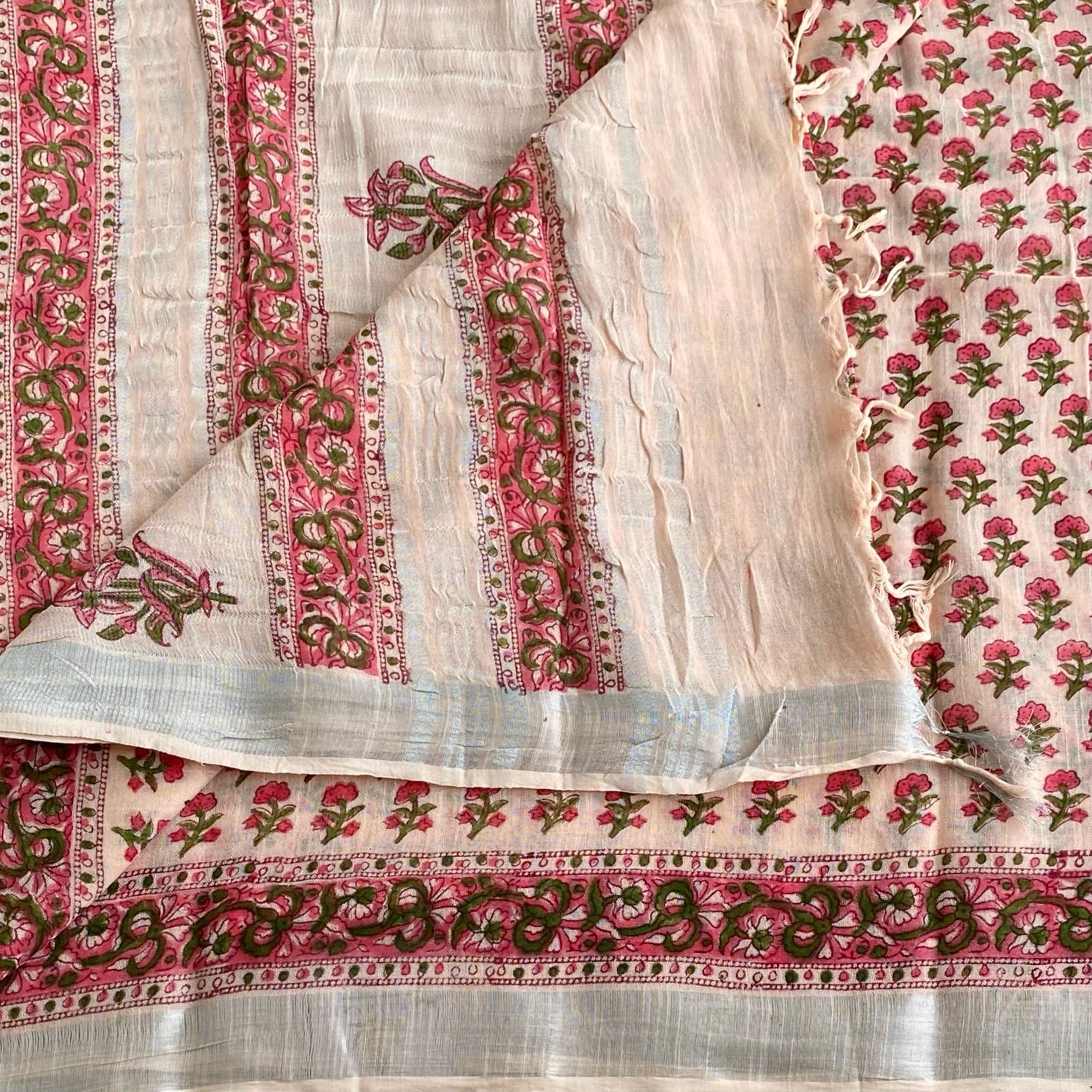 Dreamy Summer Pastel Sorbet - Block Printed Soft Linen Elegance