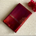 Dual Shaded Rust Magenta Designer Pure Silk With Gold Zari Buttas