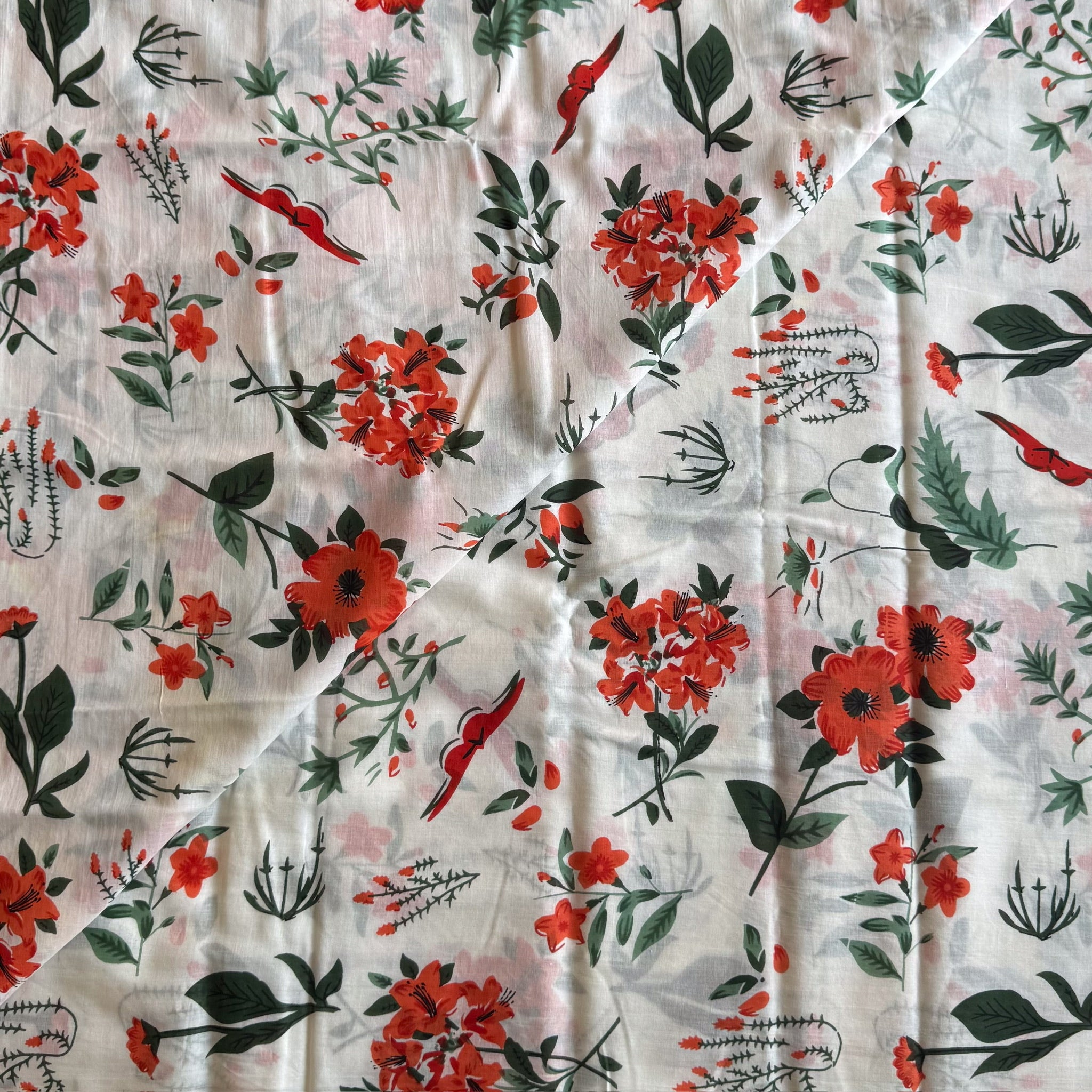 Peach Floral Print Saree Orange Blooms Green Leaves Casual Wear