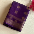Royal Purple Silk Saree Gold Brocade Pallu Traditional Wedding Weave